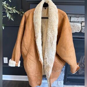 J. Percy Marvin Richards Cream Shearling Coat Sz M